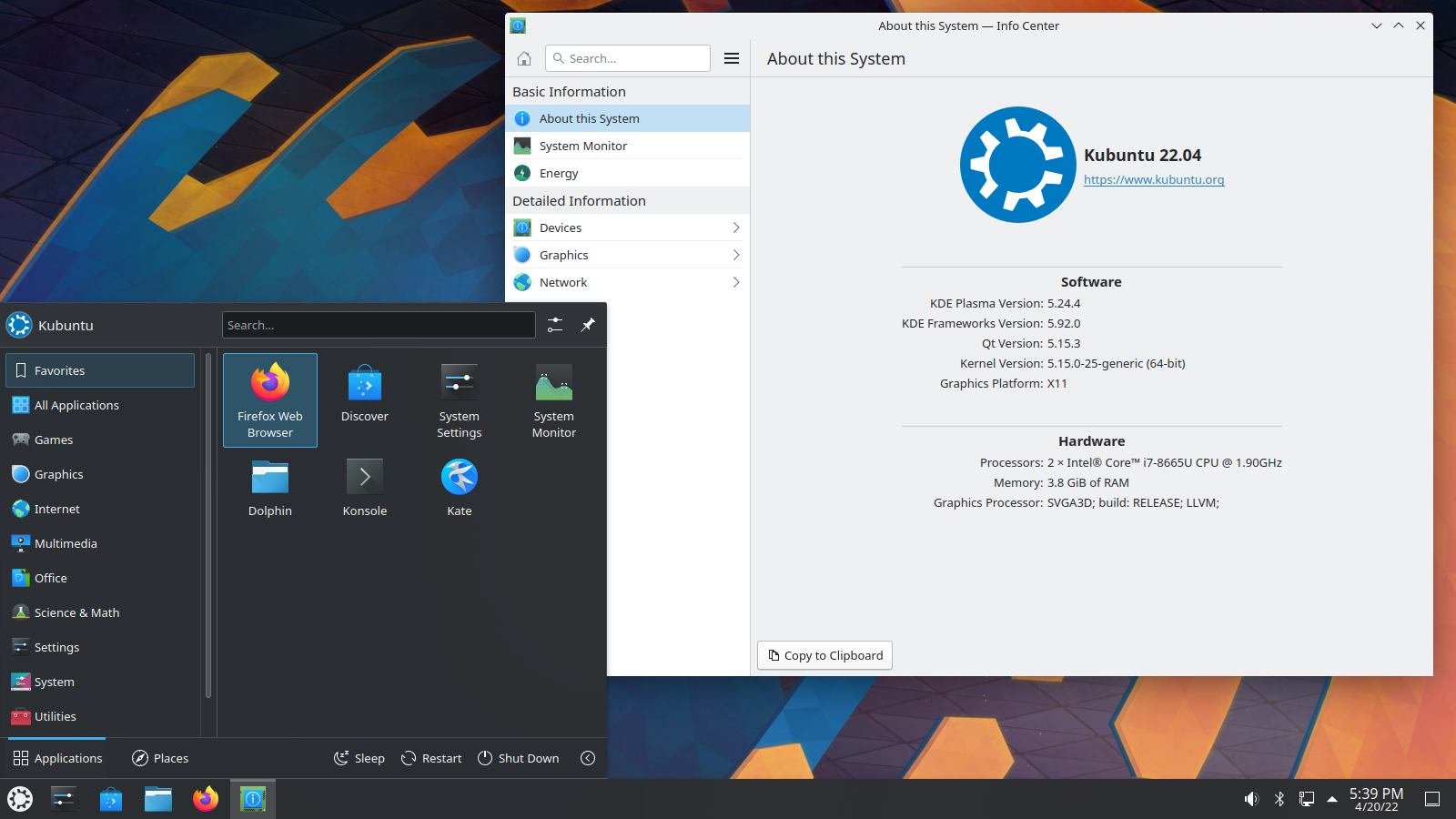 Kubuntu desktop screenshot